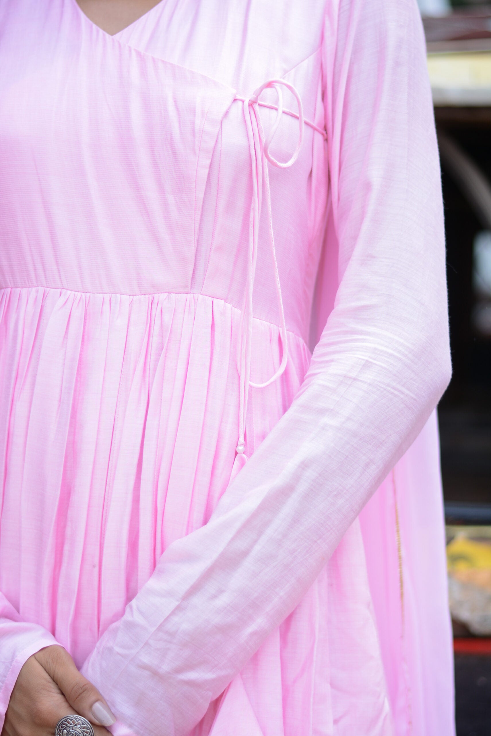 MOH  The eternal dhaga- Taffy pink anagrakha anarkali suit set