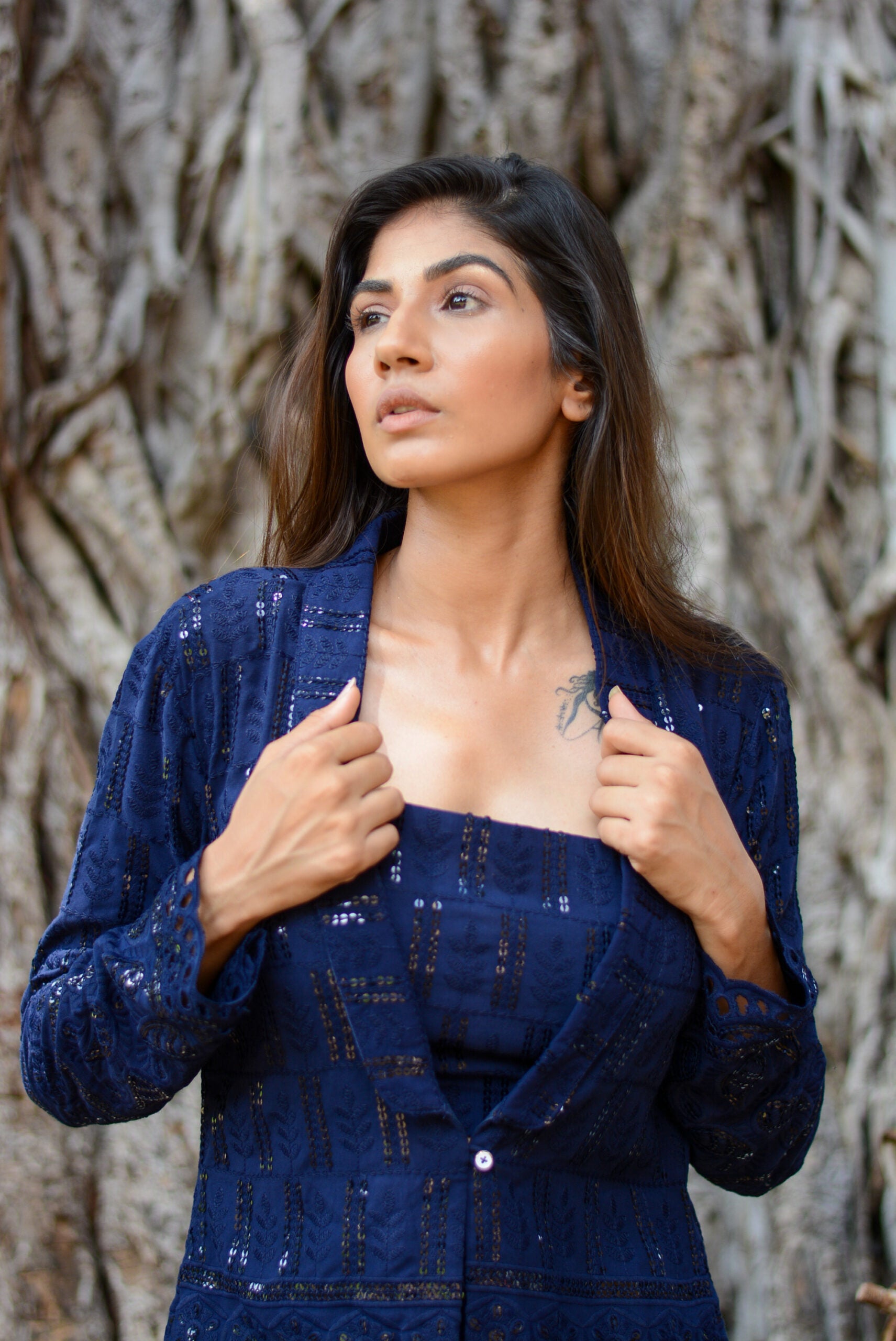 Moh The eternal dhaga- Chikankari three piece co-ord set