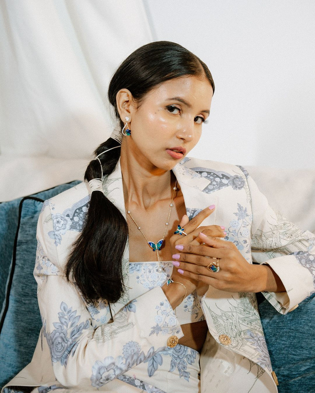 Thai printed Blazer (as styled by Nancy tyagi at Cannes)
