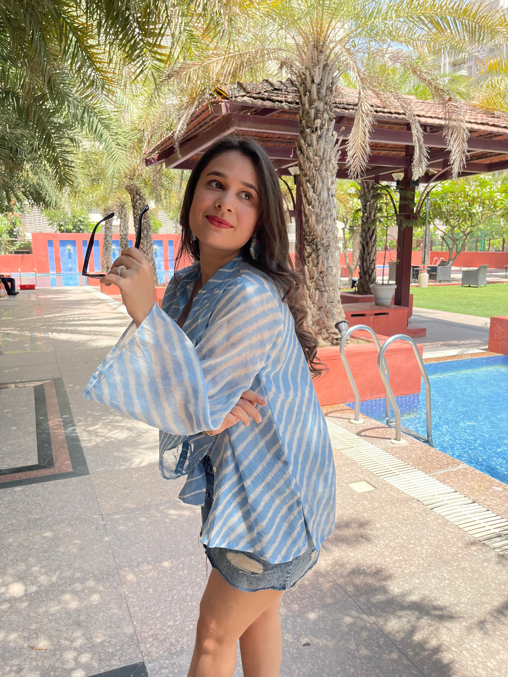 CORNFLOWER LEHRIYA SHIRT