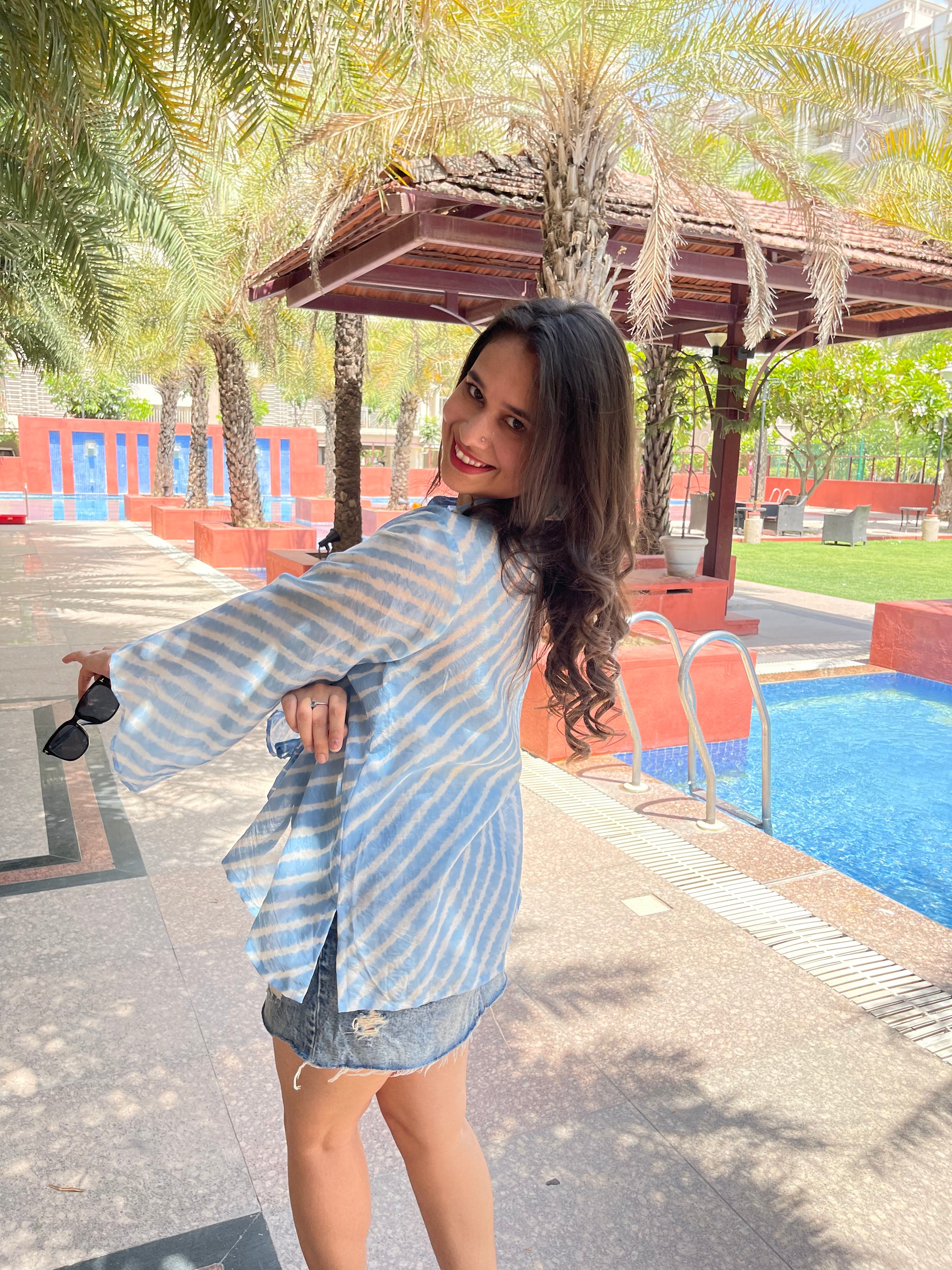 CORNFLOWER LEHRIYA SHIRT