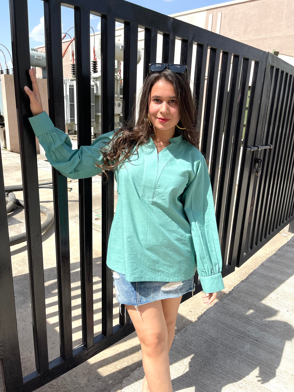FERN GREEN SUMMER PREETI TOP