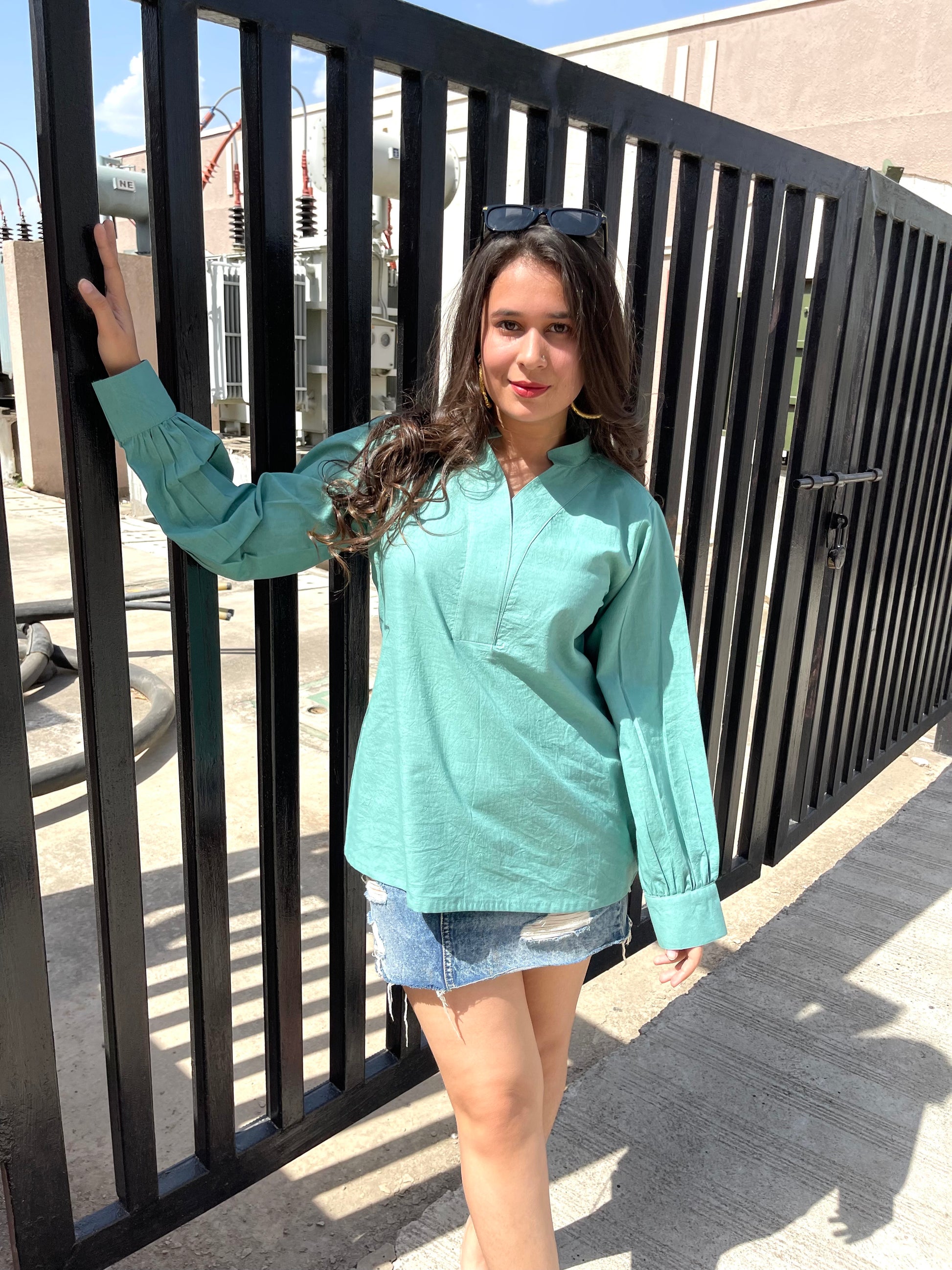 FERN GREEN SUMMER PREETI TOP