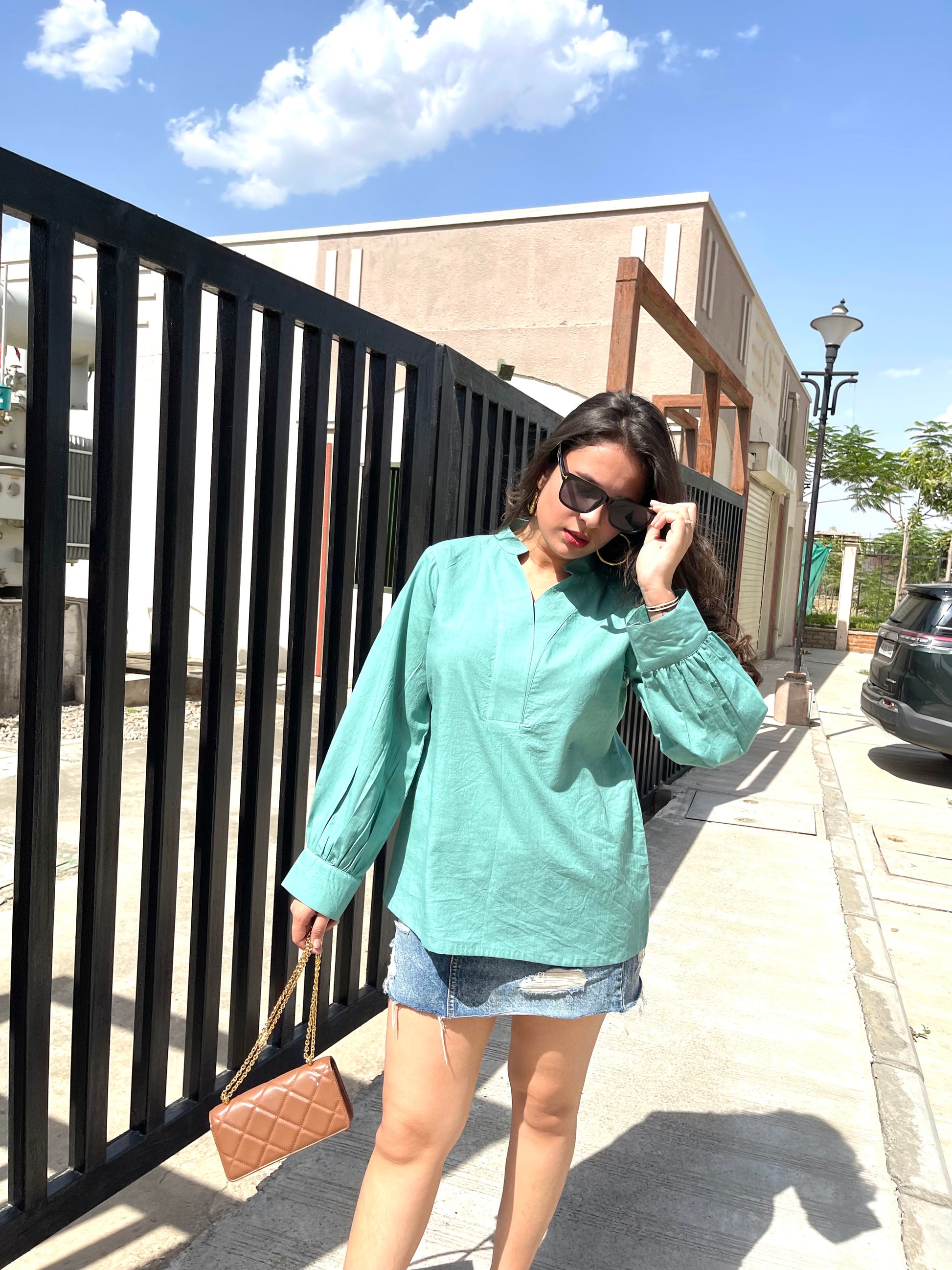 FERN GREEN SUMMER PREETI TOP