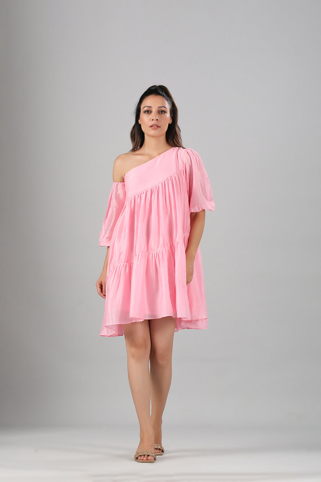 Pink Off Shoulder Dress