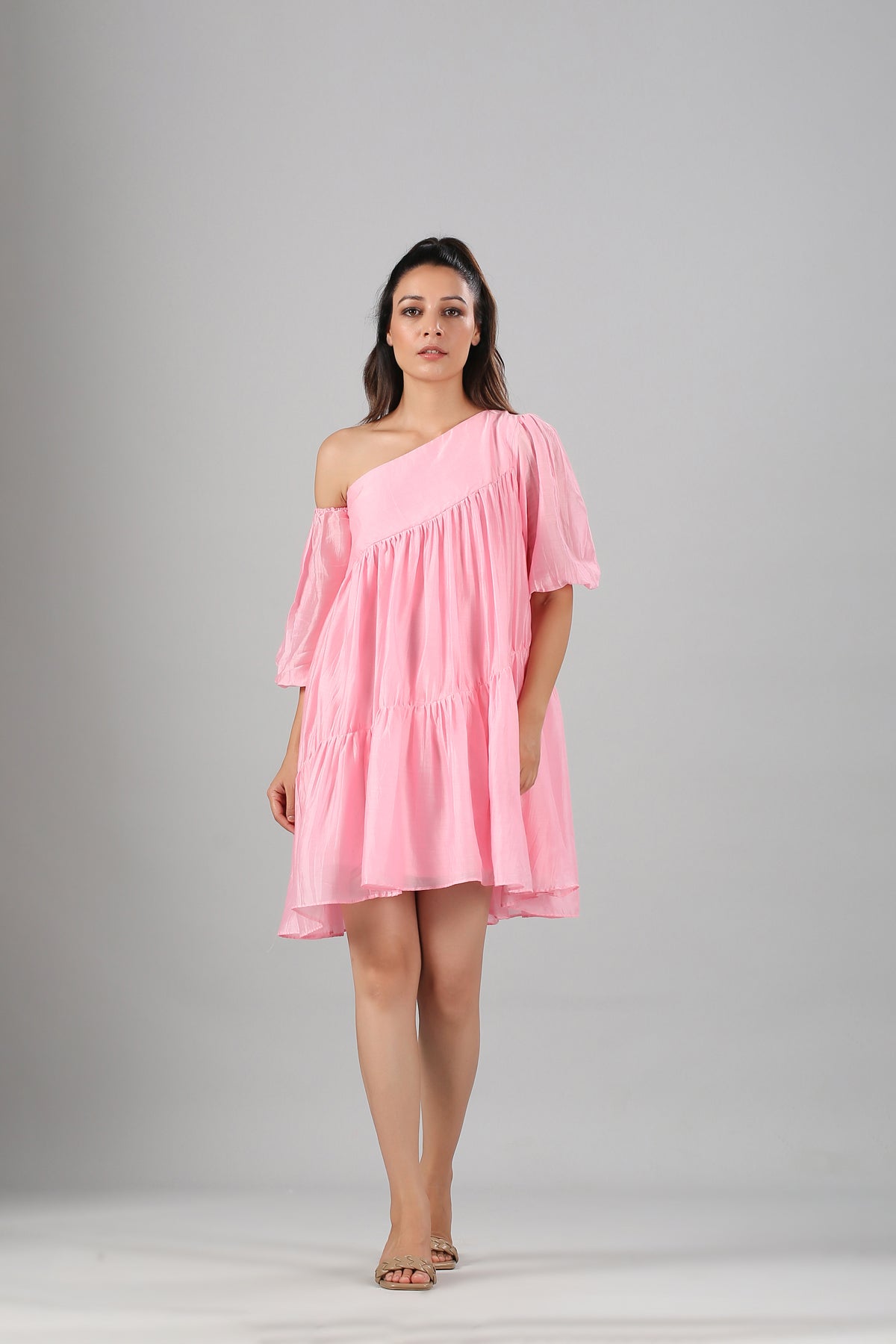 Pink Off Shoulder Dress