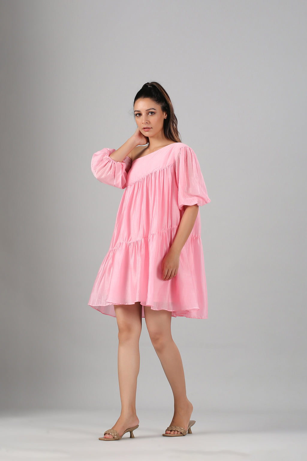 Pink Off Shoulder Dress