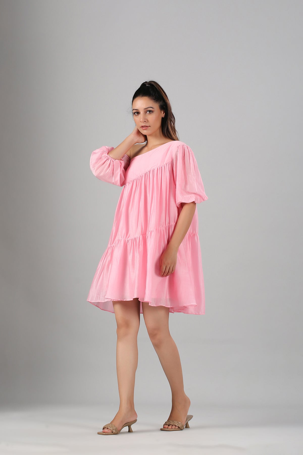 Pink Off Shoulder Dress