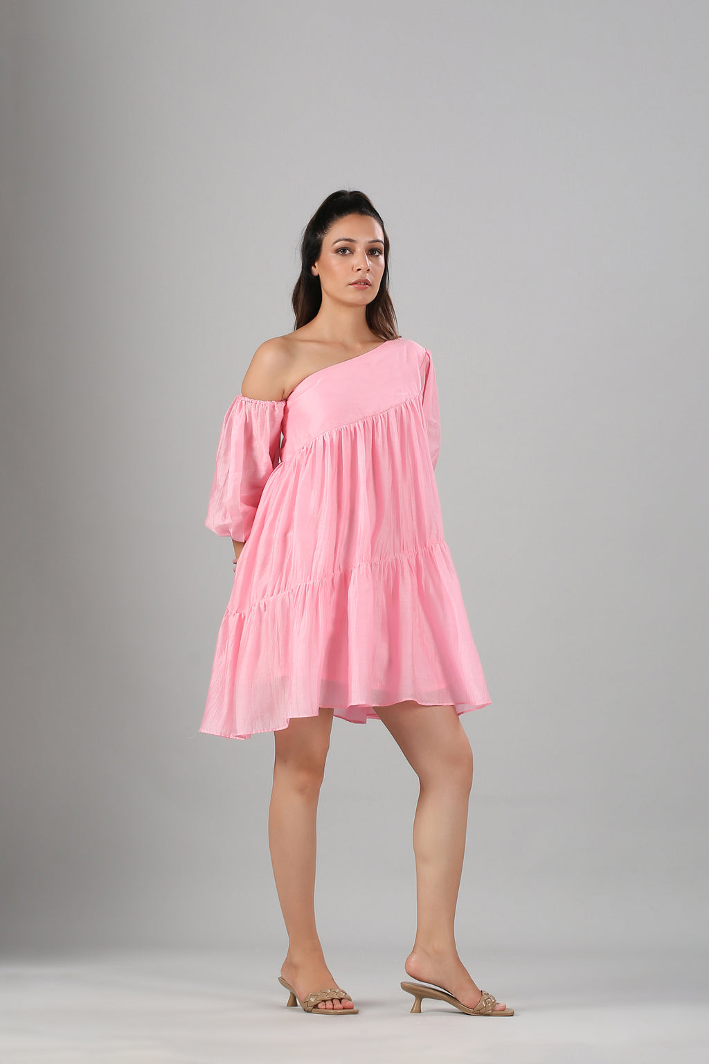 Pink Off Shoulder Dress