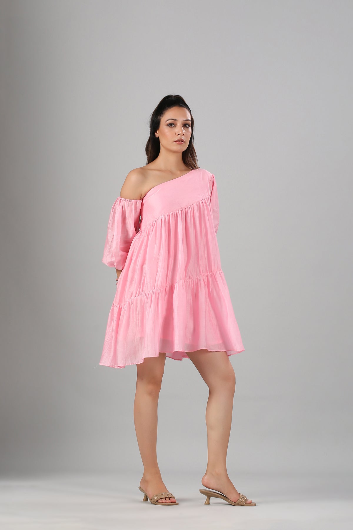 Pink Off Shoulder Dress