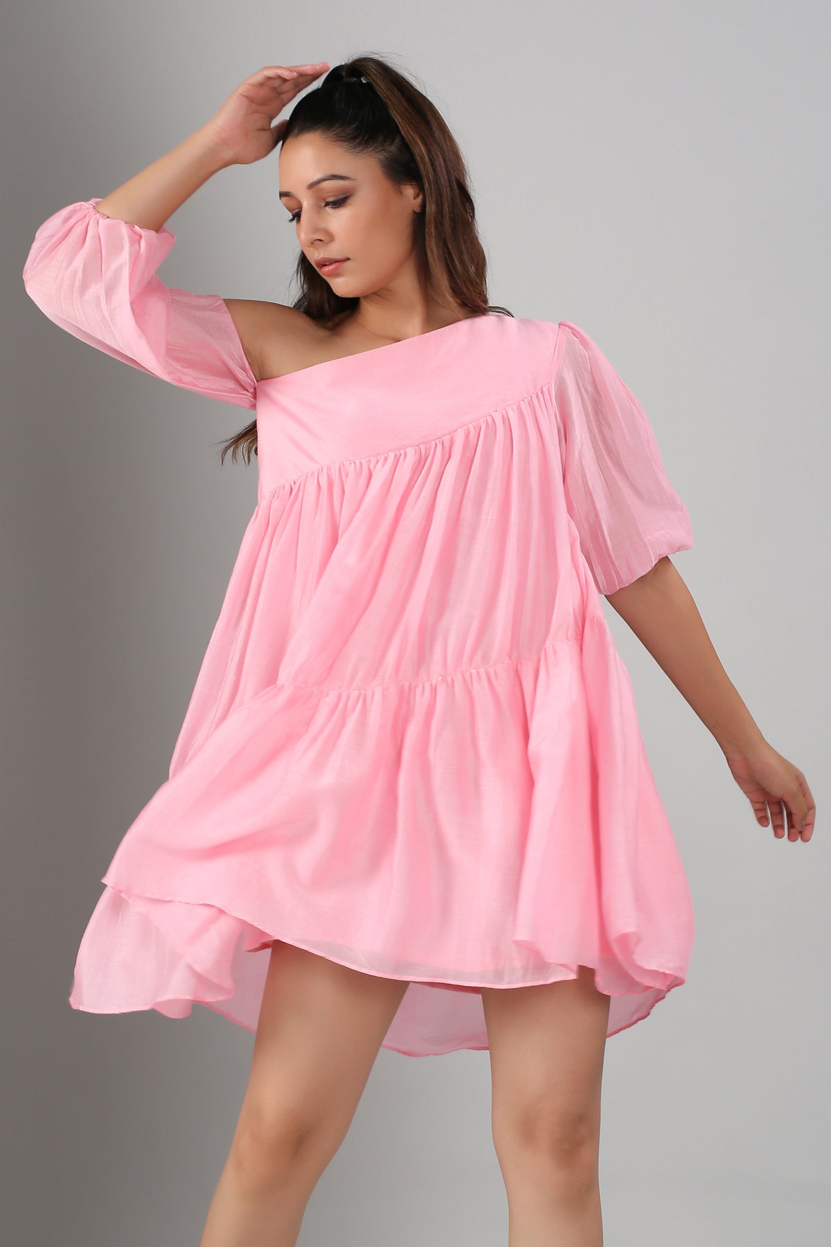 Pink Off Shoulder Dress
