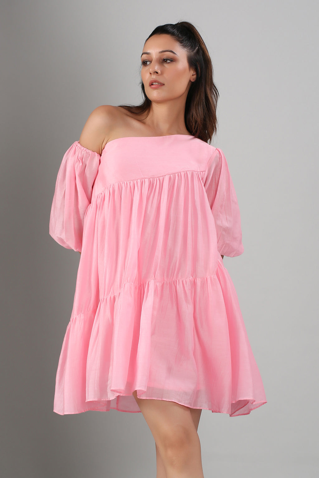 Pink Off Shoulder Dress