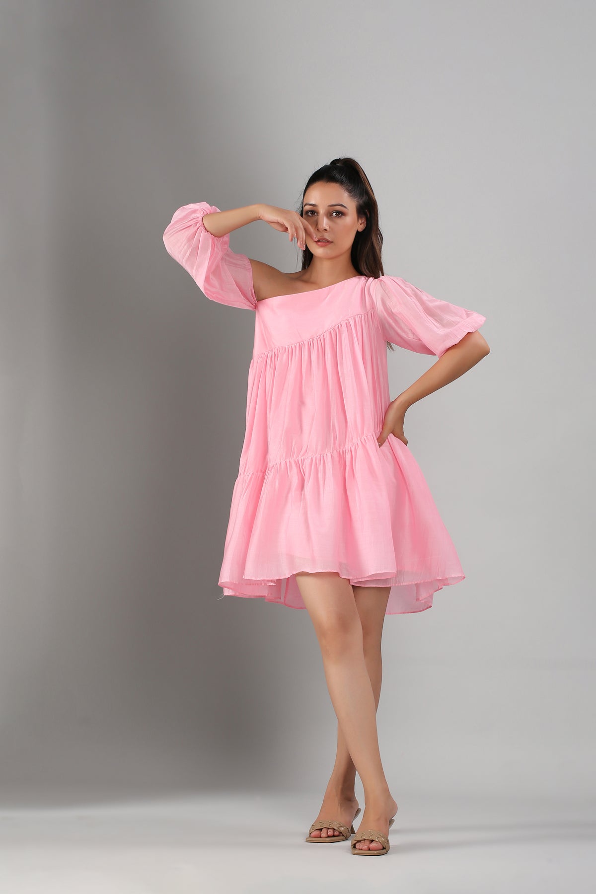 Pink Off Shoulder Dress
