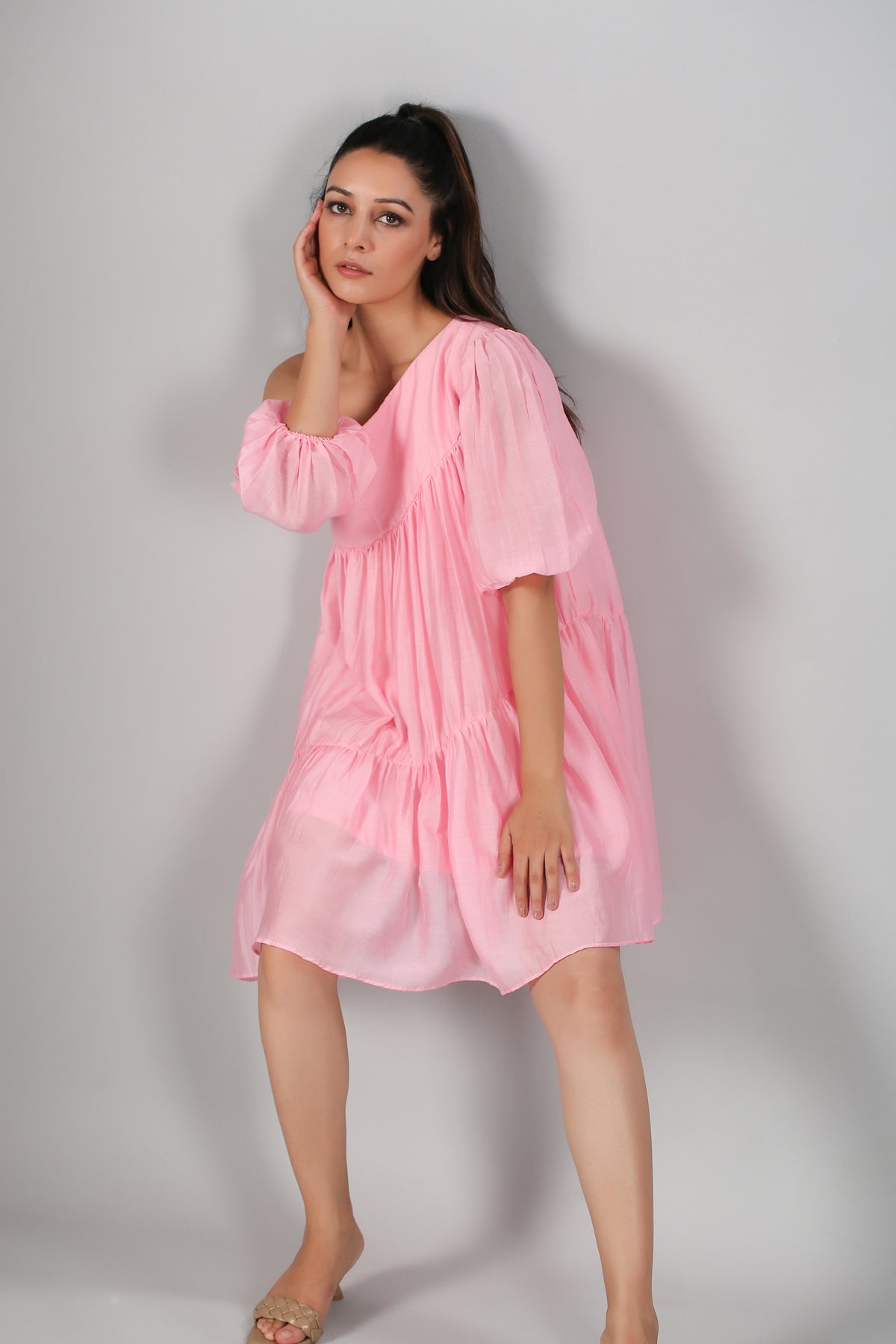 Pink Off Shoulder Dress
