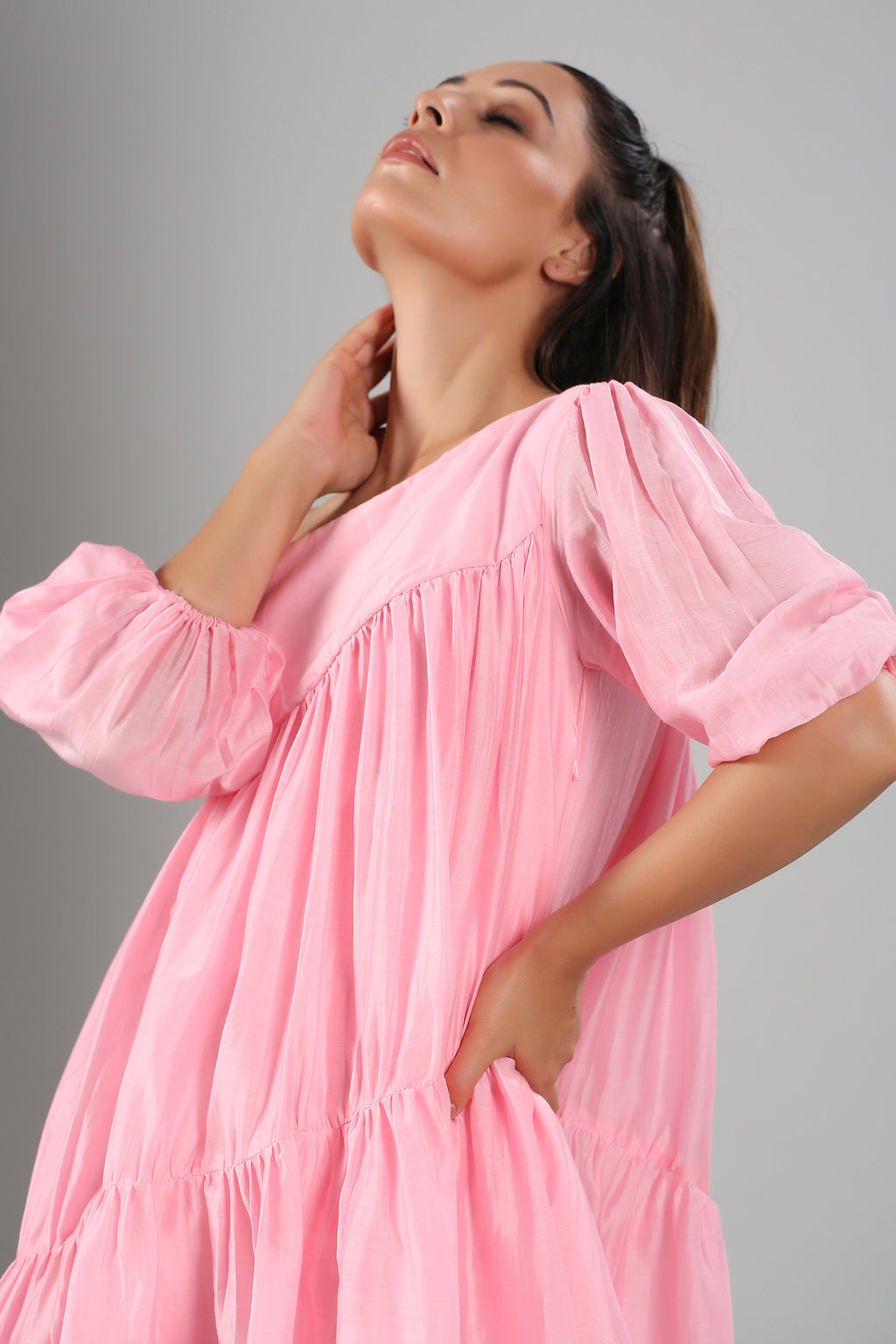 Pink Off Shoulder Dress