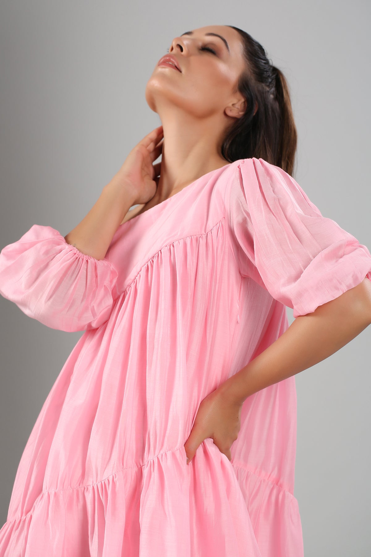 Pink Off Shoulder Dress