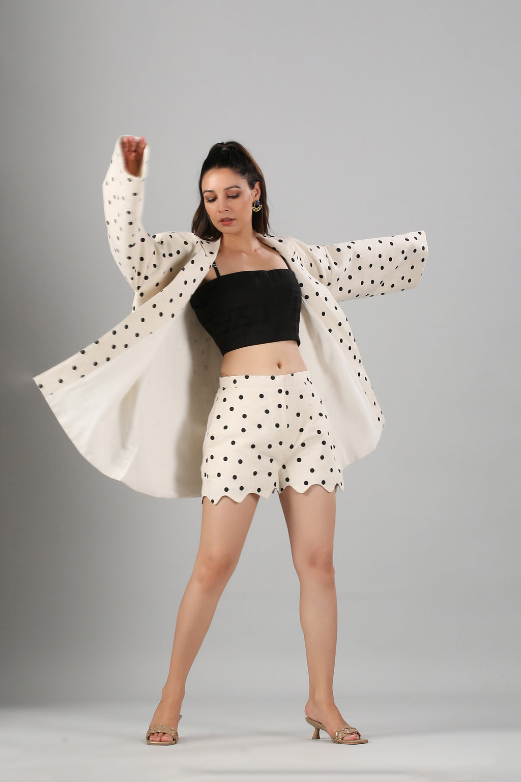 Polka Blazer Co-Ord Set