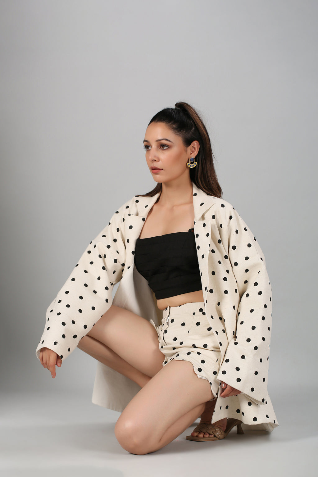 Polka Blazer Co-Ord Set