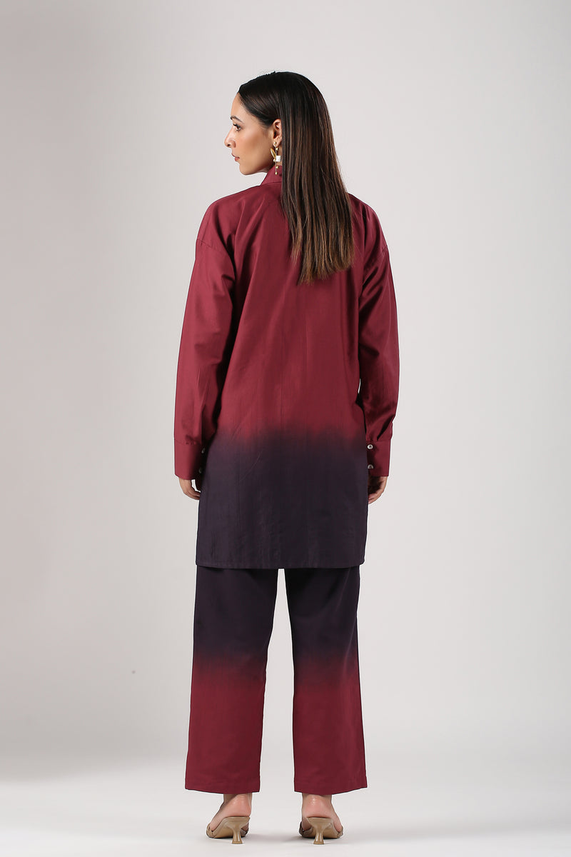 Madhur maroon ombre co-ord set