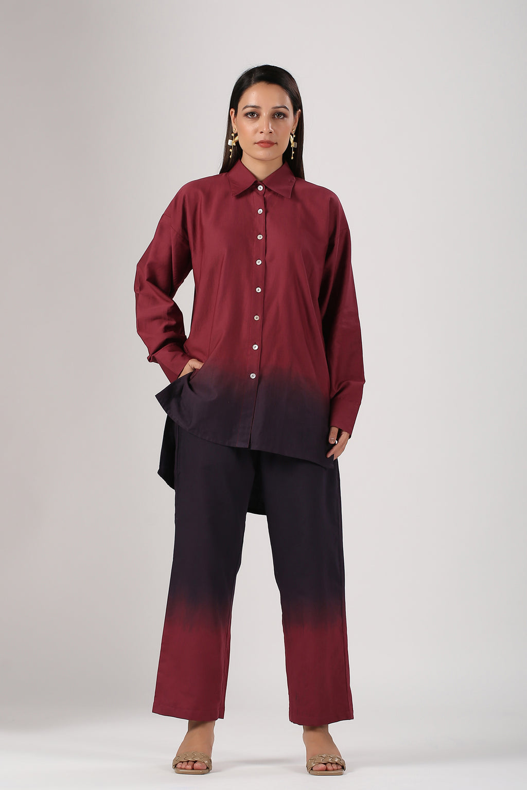 Madhur maroon ombre co-ord set