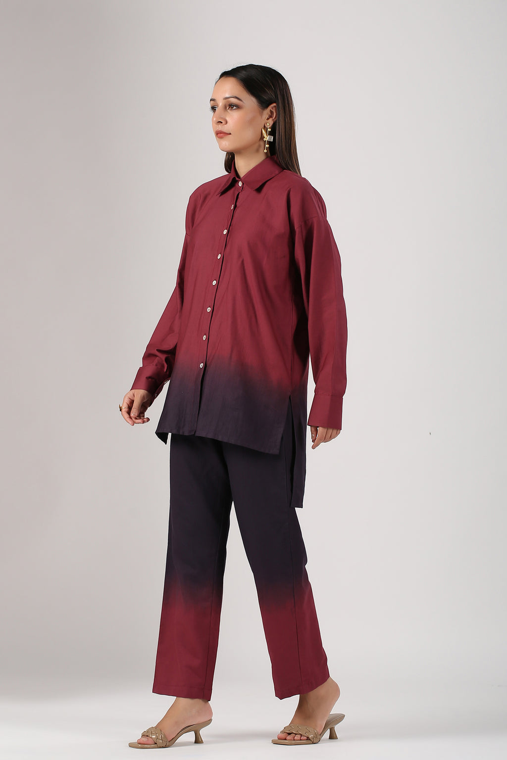 Madhur maroon ombre co-ord set