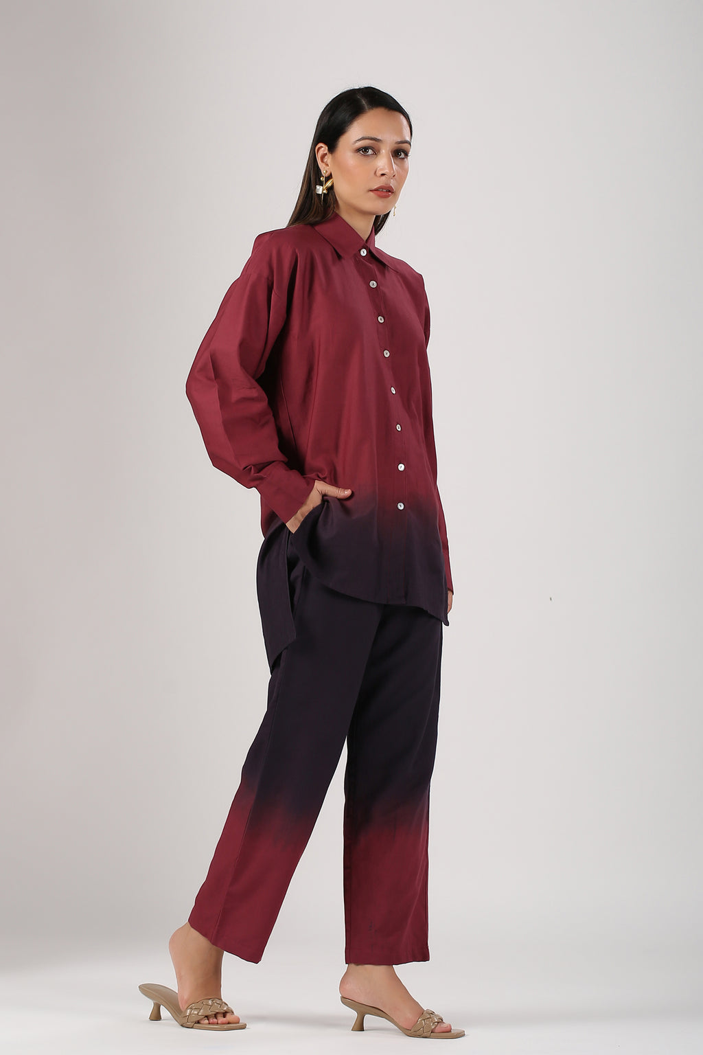 Madhur maroon ombre co-ord set
