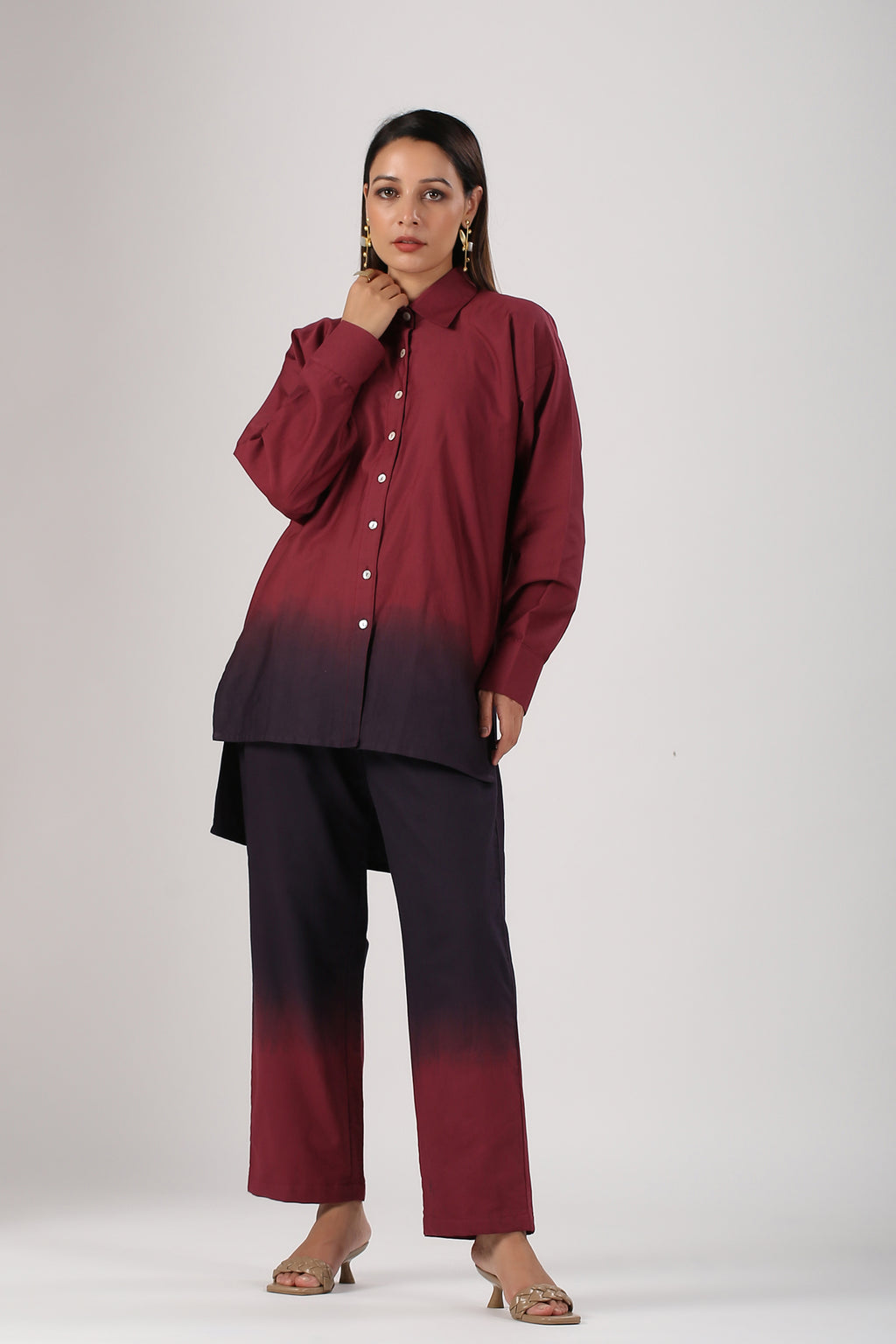 Madhur maroon ombre co-ord set