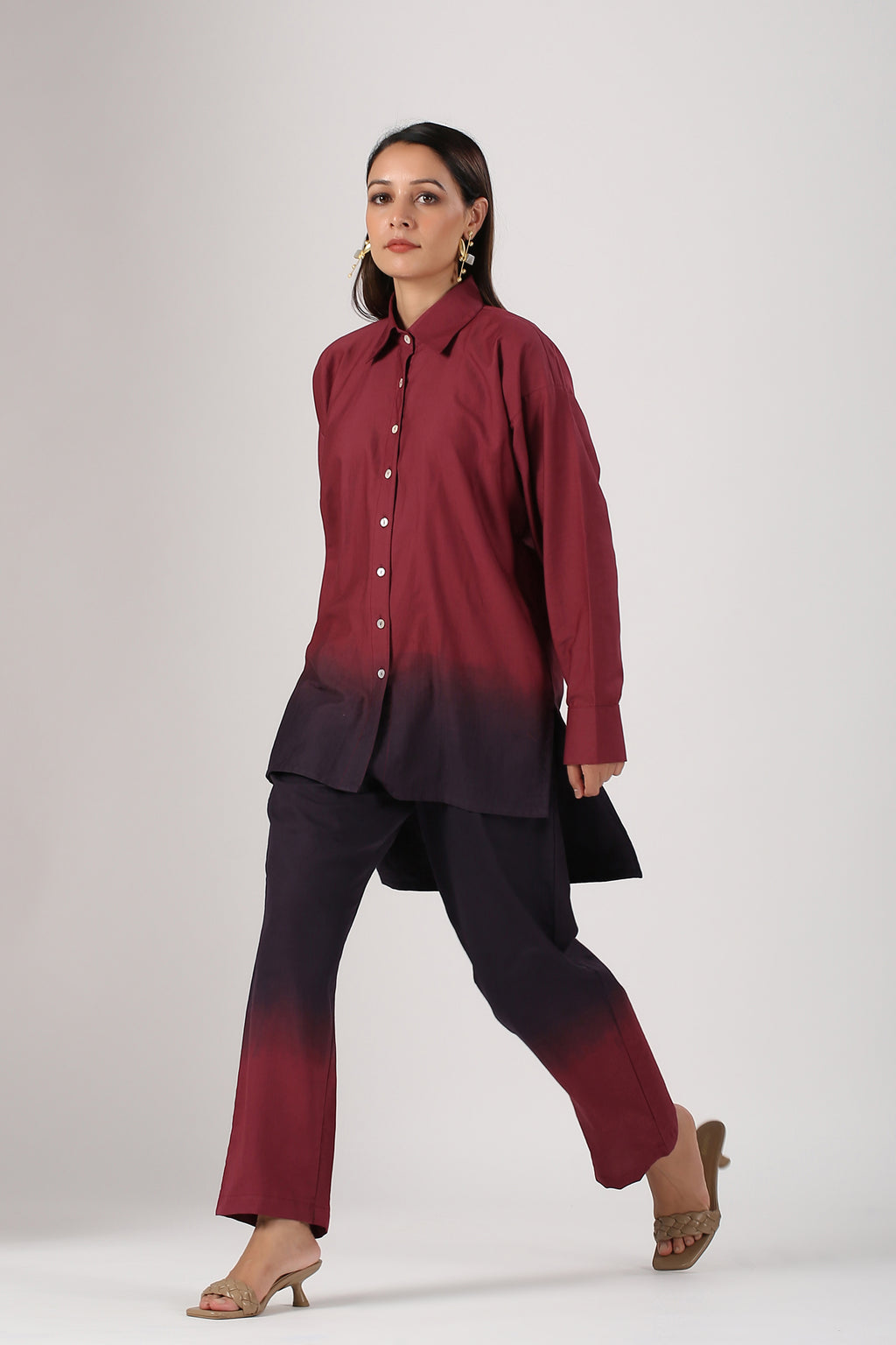 Madhur maroon ombre co-ord set
