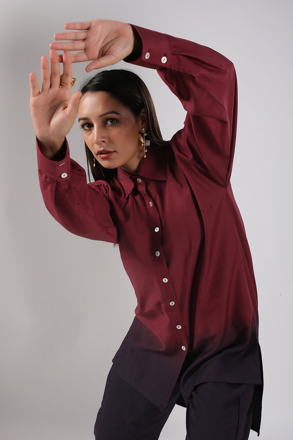 Madhur maroon ombre co-ord set
