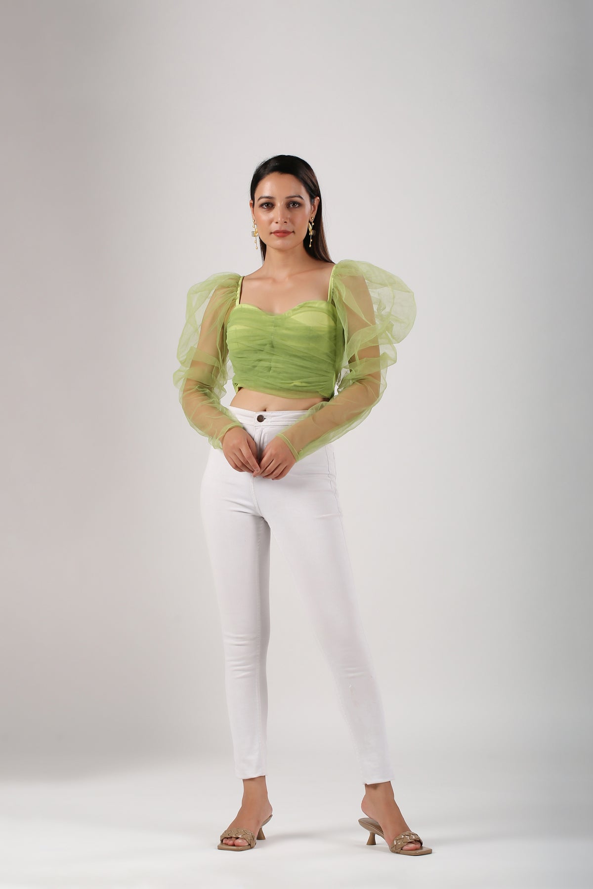 French Lime Tulle TOP