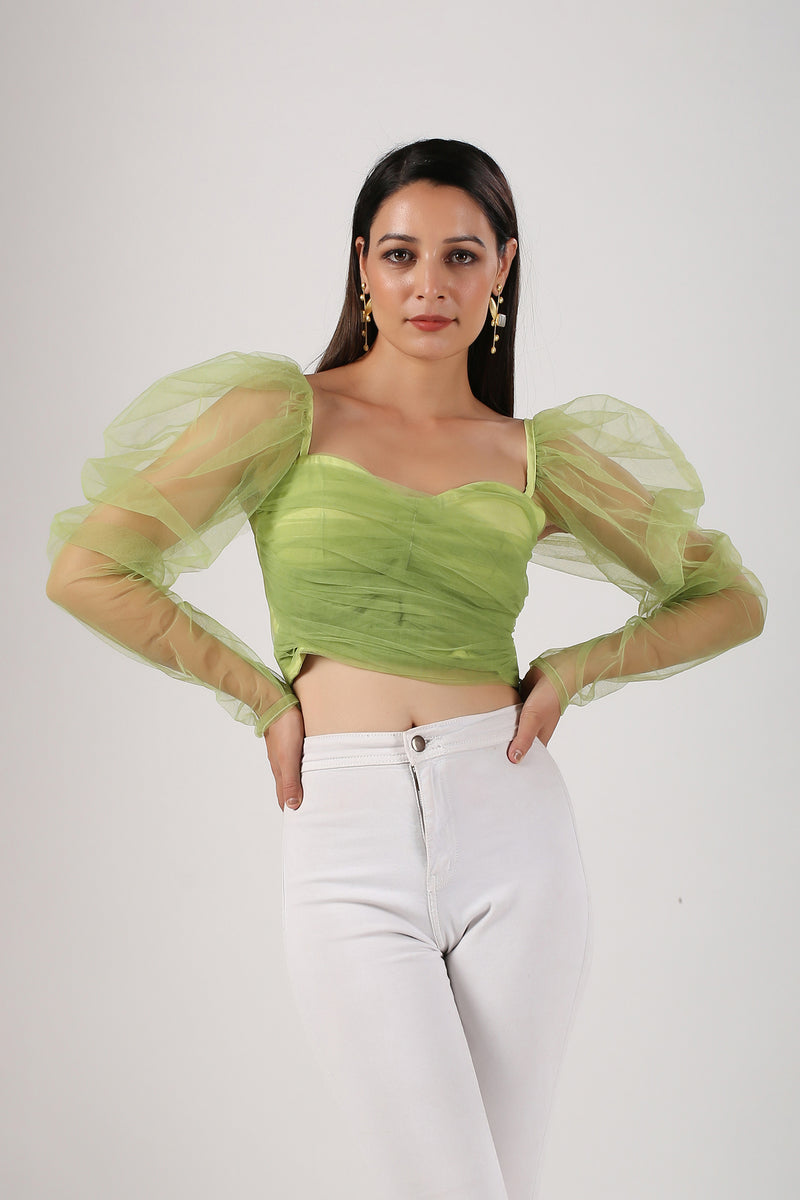 French Lime Tulle TOP