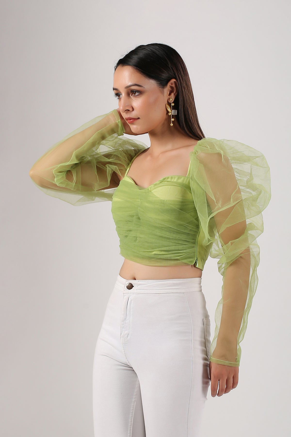 French Lime Tulle TOP