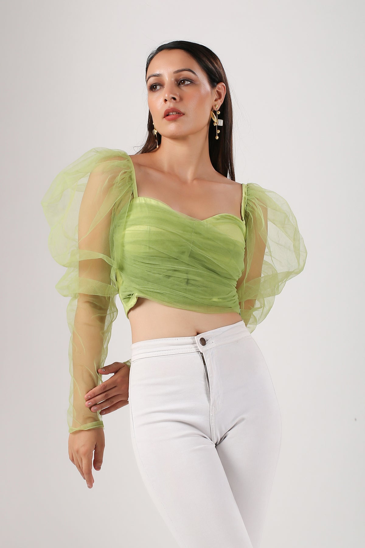 French Lime Tulle TOP