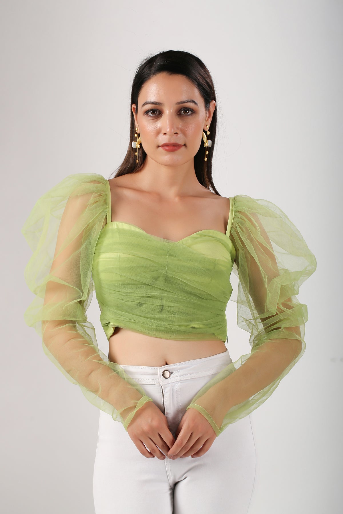 French Lime Tulle TOP