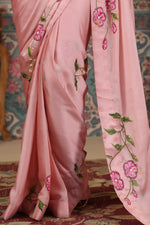 Rose gold Leela pre draped saree