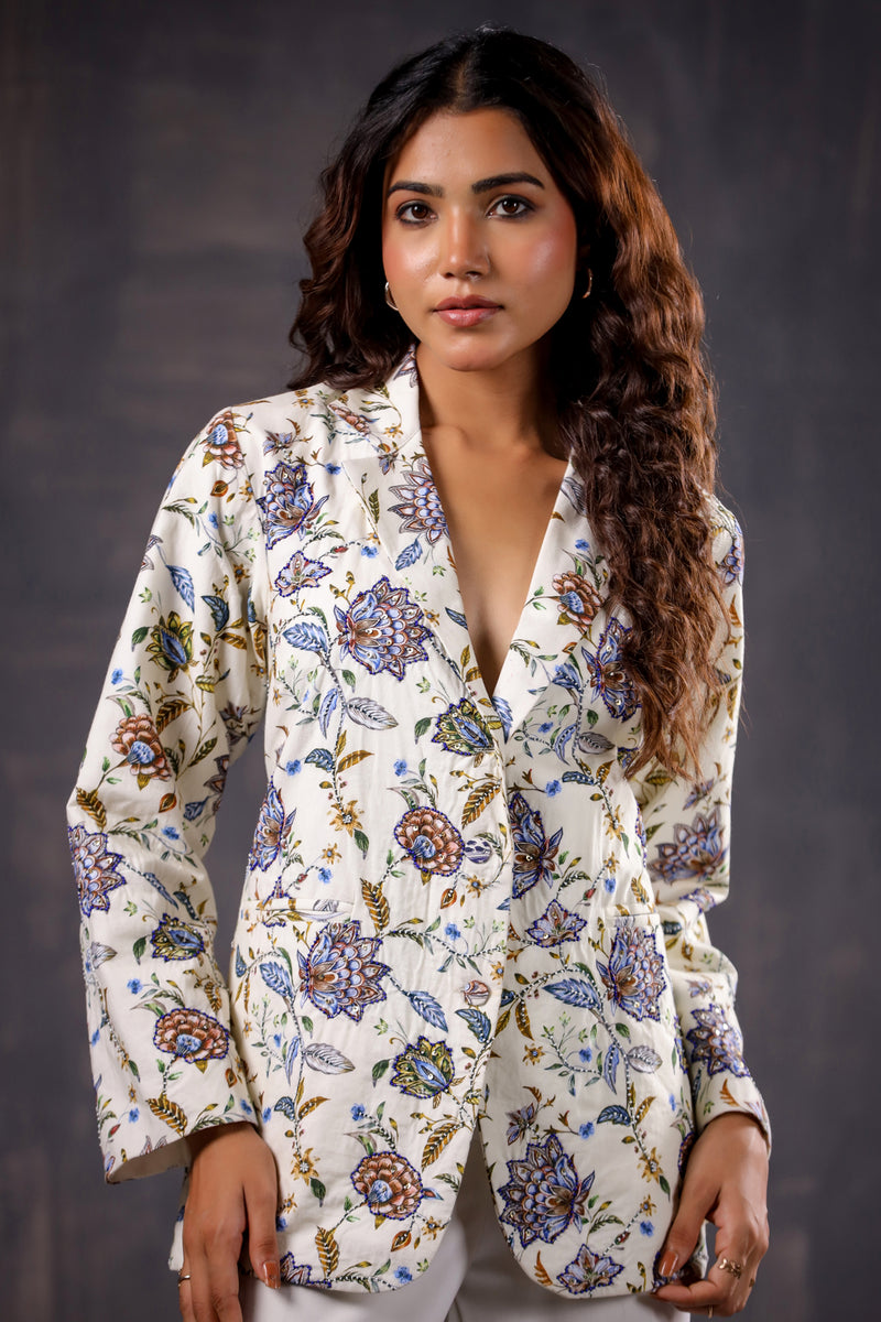 Saama printed embroidered Blazer