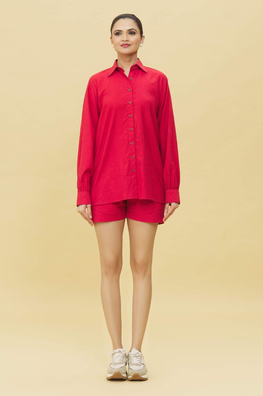 Stylish Summer Red Co Ord Set