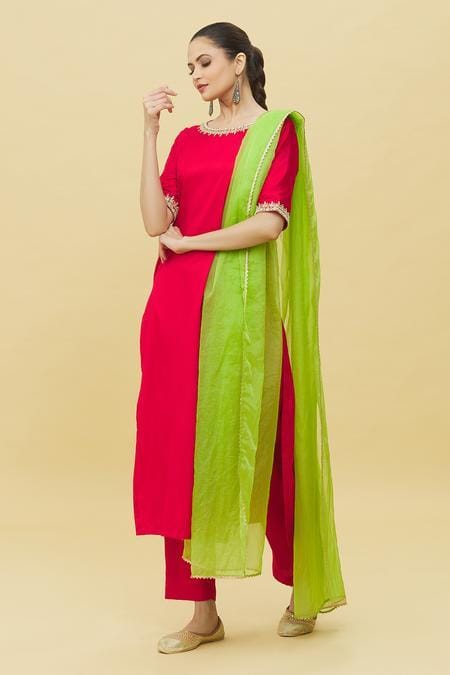 Beautiful Red Embroidered Suit