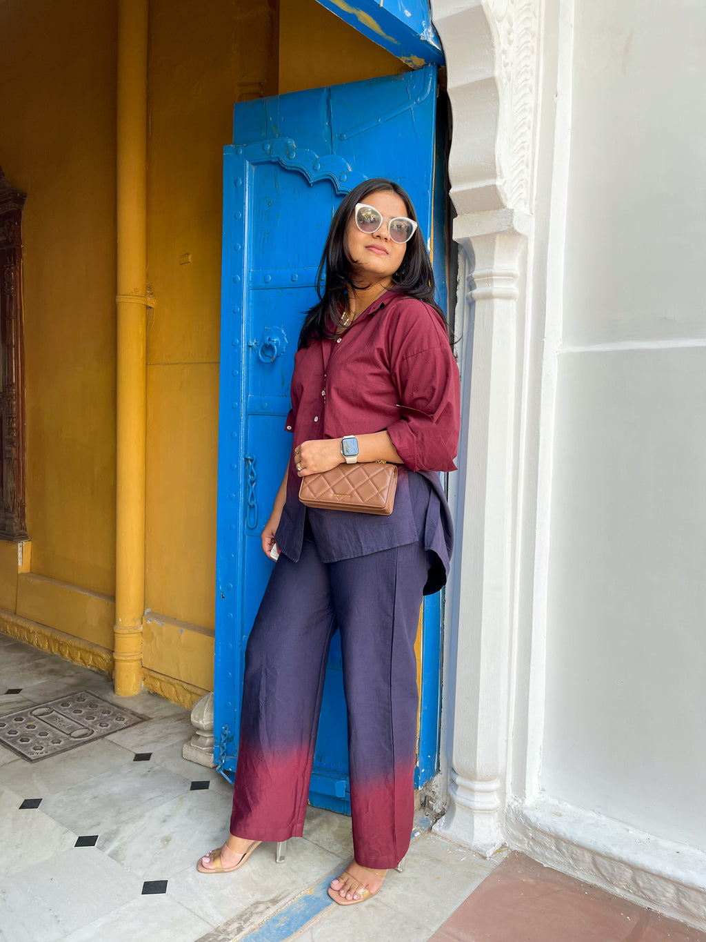 Madhur maroon ombre co-ord set