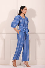 MOH The eternal dhaga – Blue striped Jumpsuit