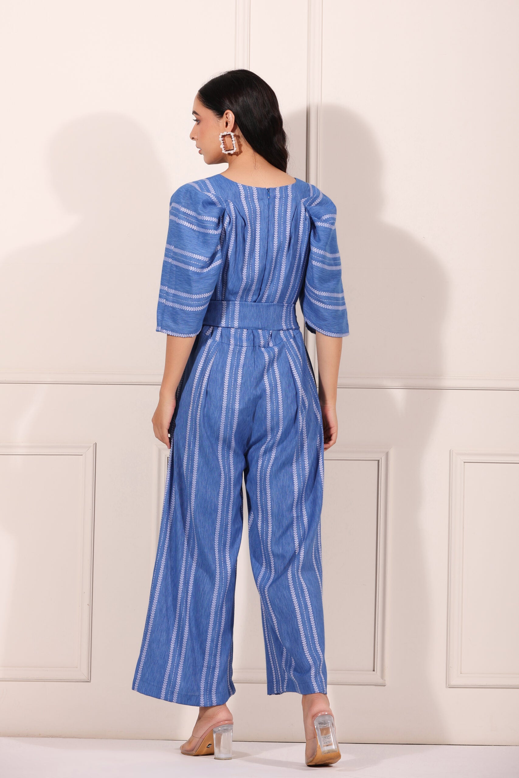 MOH The eternal dhaga – Blue striped Jumpsuit