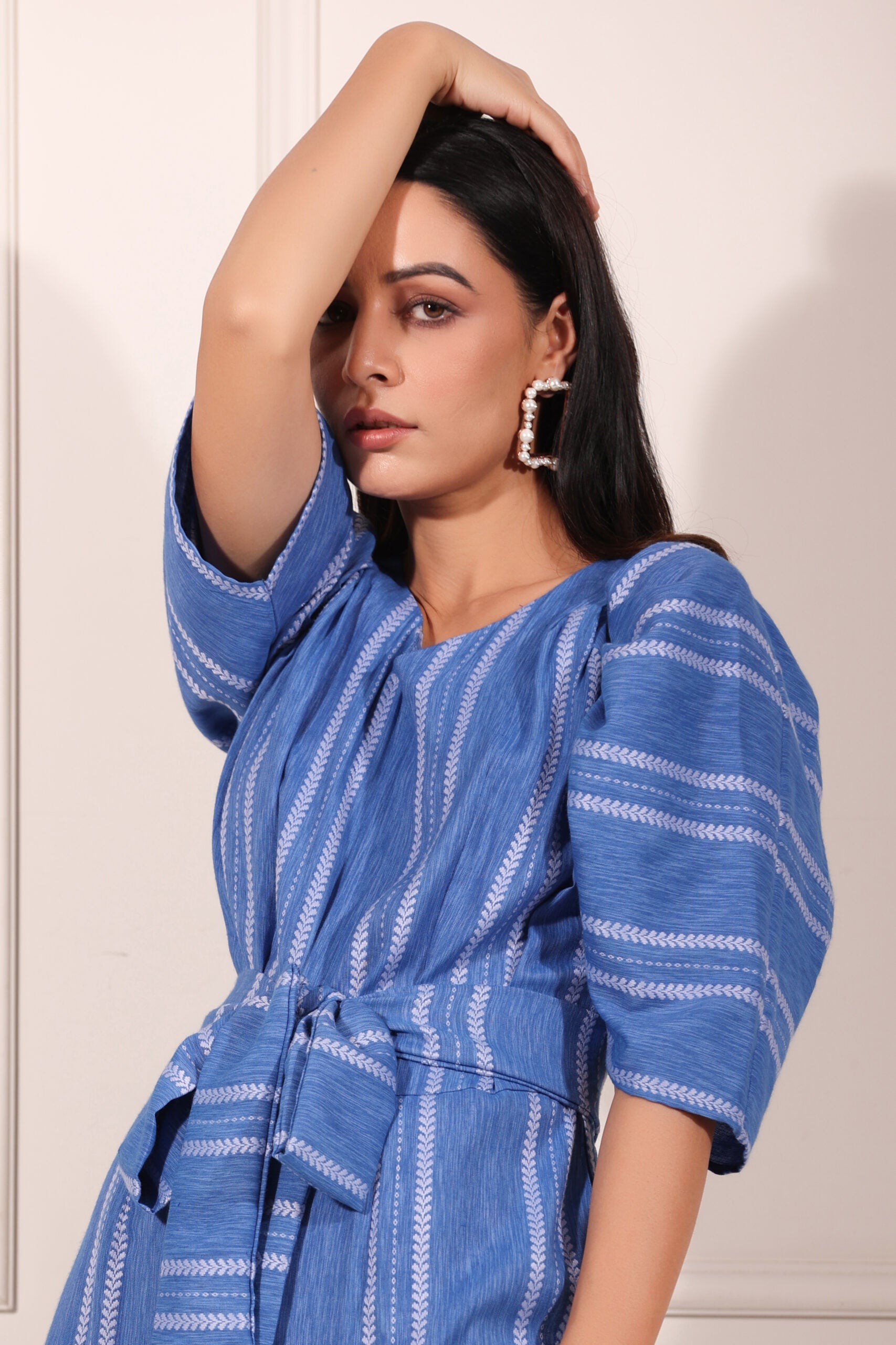 MOH The eternal dhaga – Blue striped Jumpsuit
