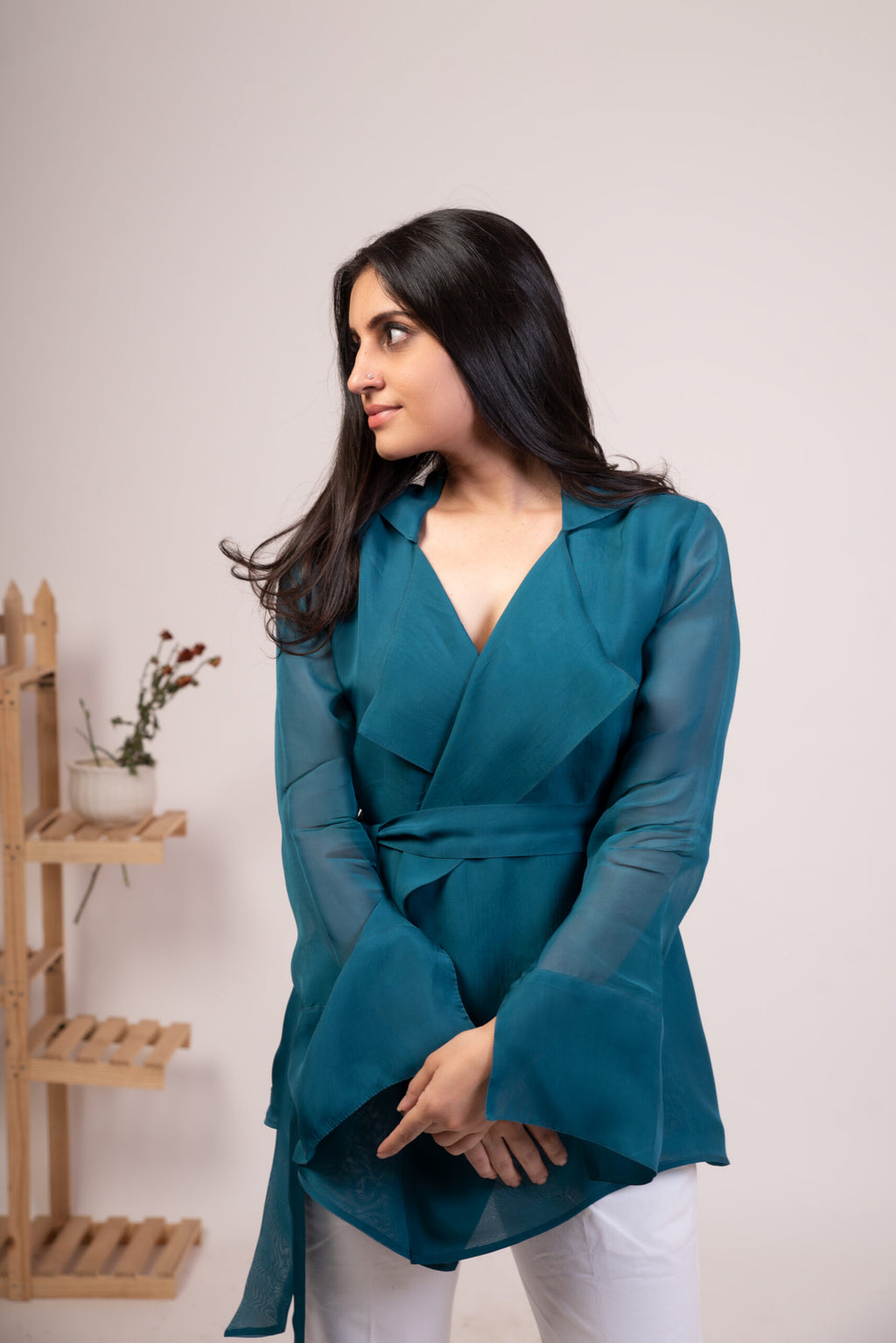 Moh The eternal dhaga – Solid Organza Jacket