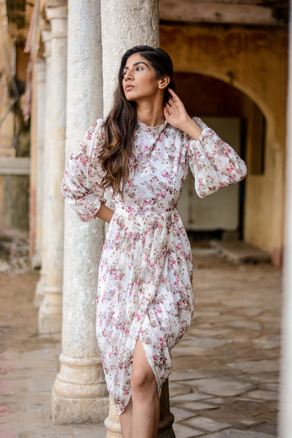 Moh  The eternal dhaga- Flowy Floral Dhoti Dress