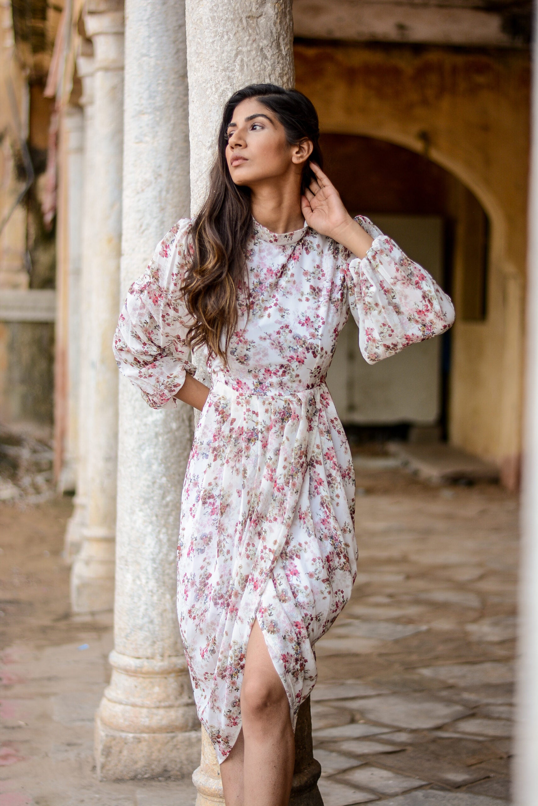 Moh  The eternal dhaga- Flowy Floral Dhoti Dress