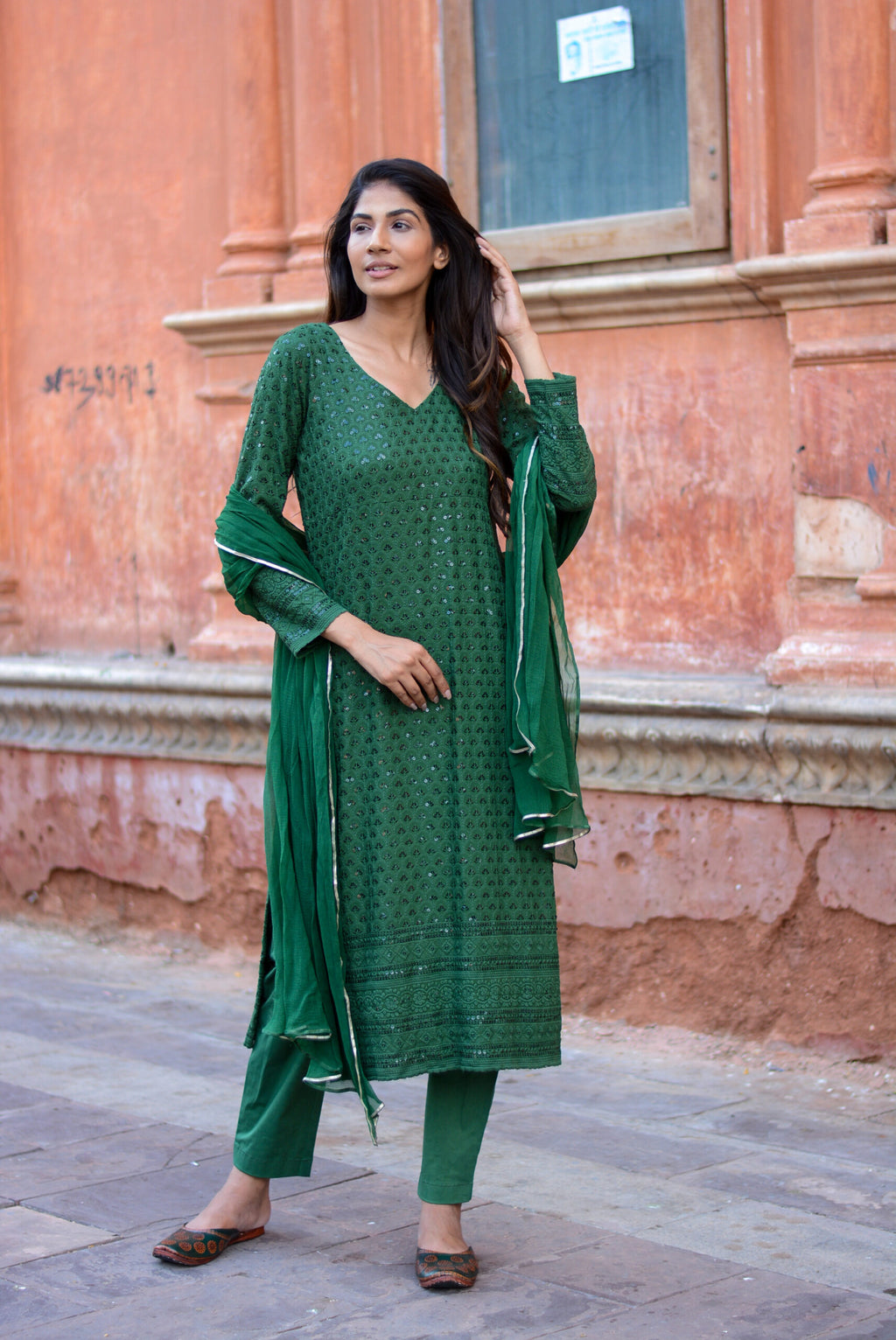 Chikankari suit set - Three piece
