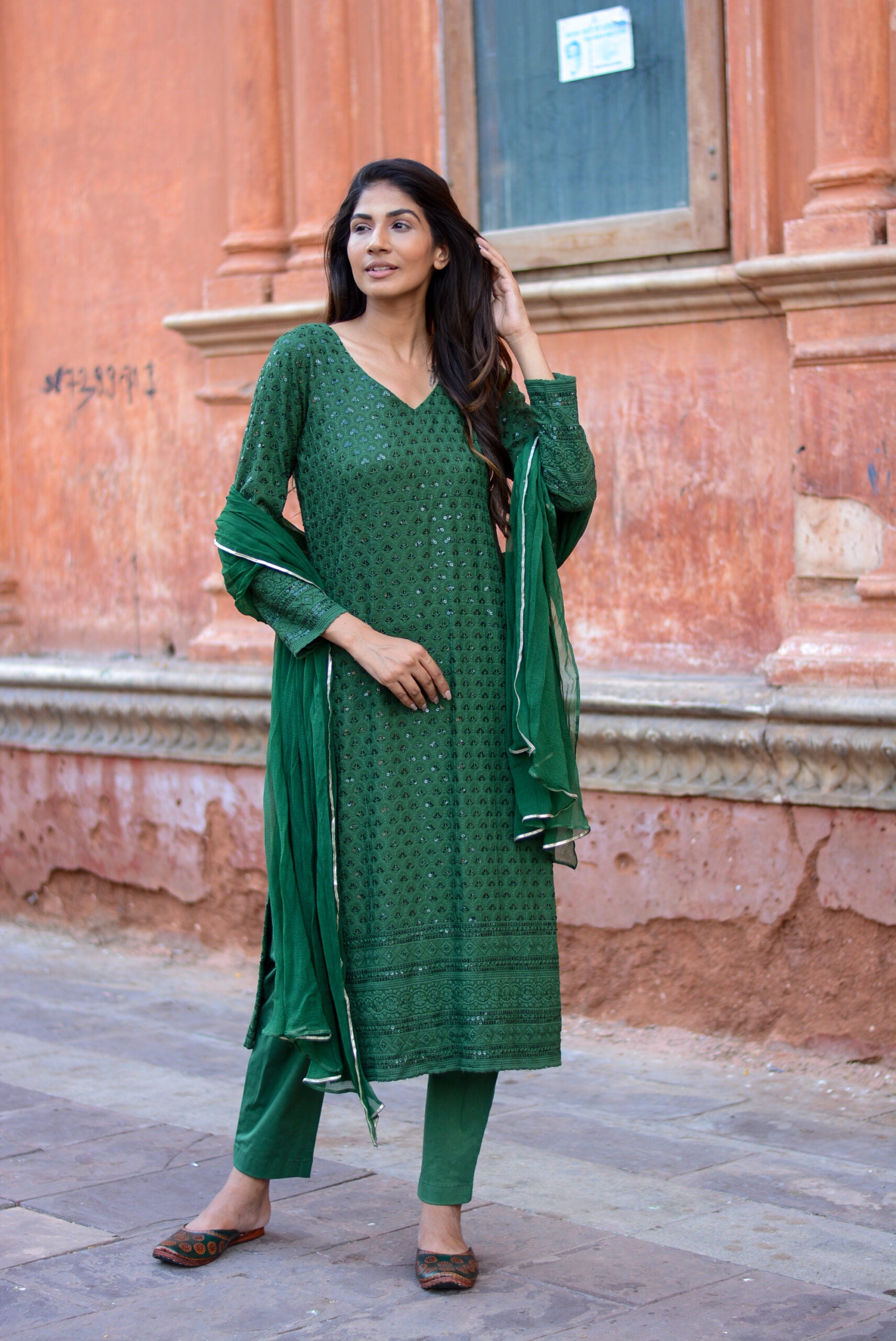 Chikankari suit set - Three piece