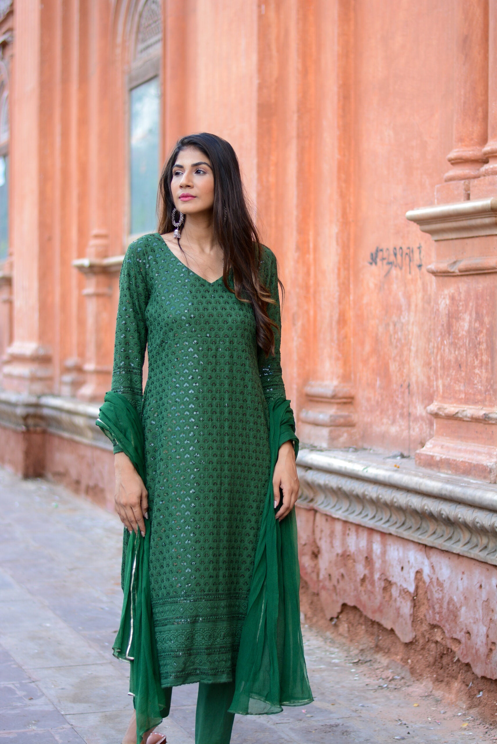 Chikankari suit set - Three piece
