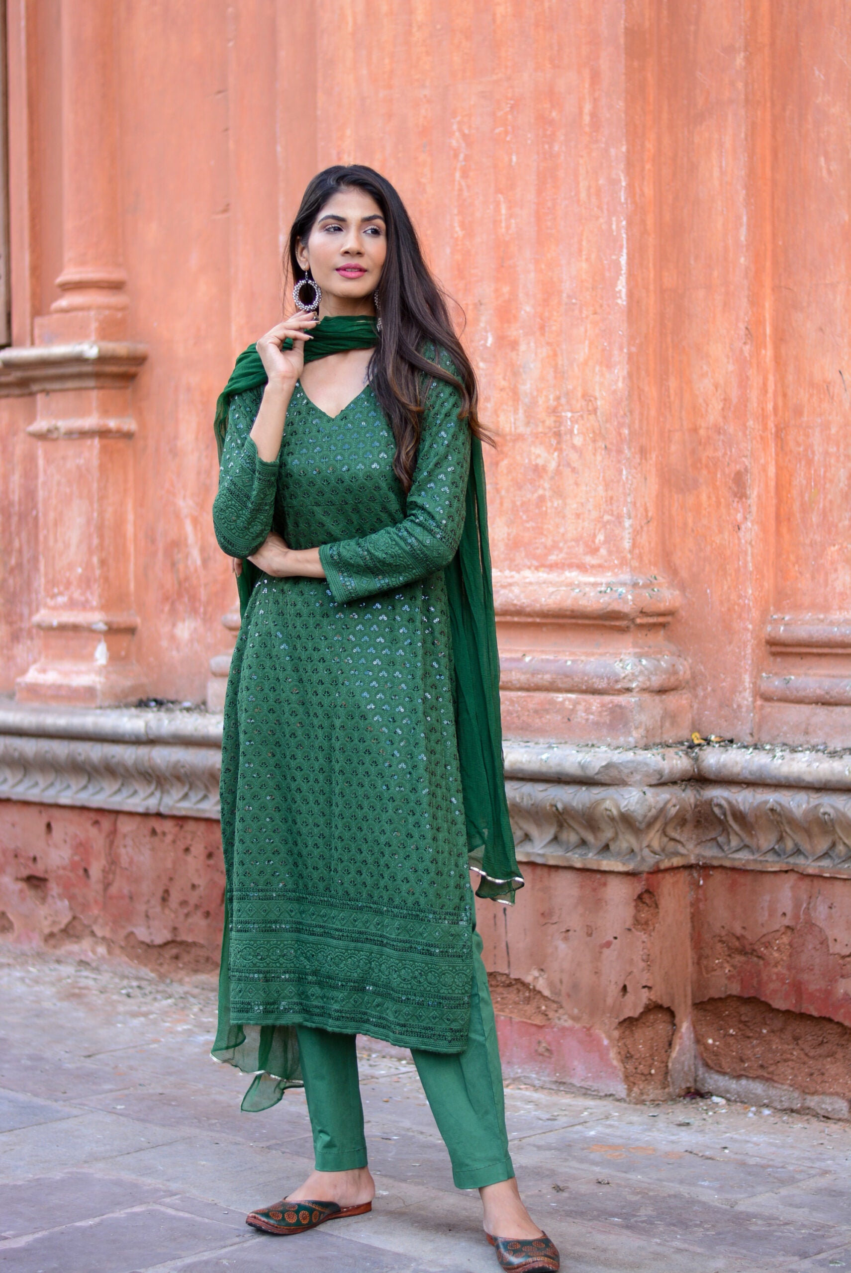 Chikankari suit set - Three piece
