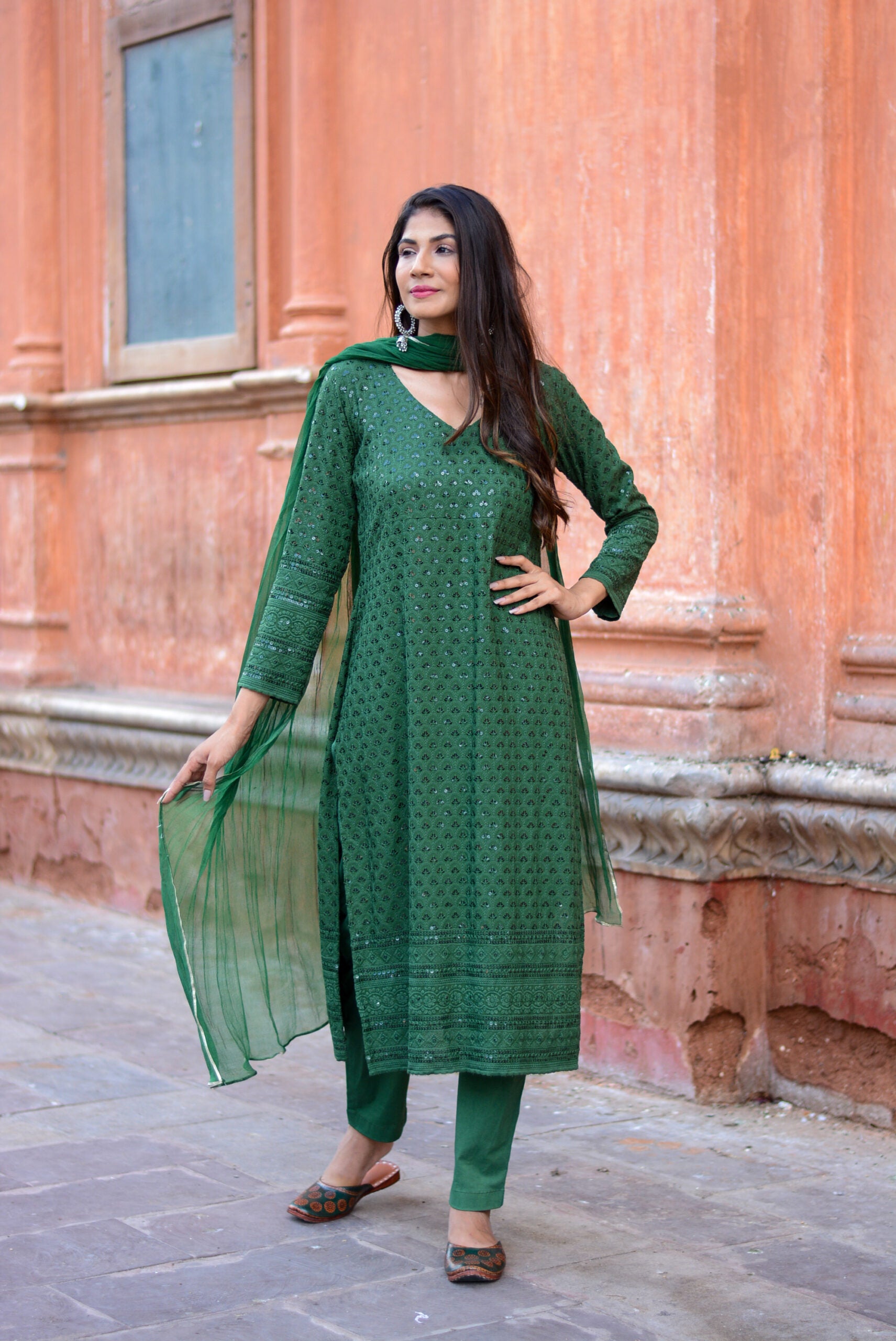 Chikankari suit set - Three piece